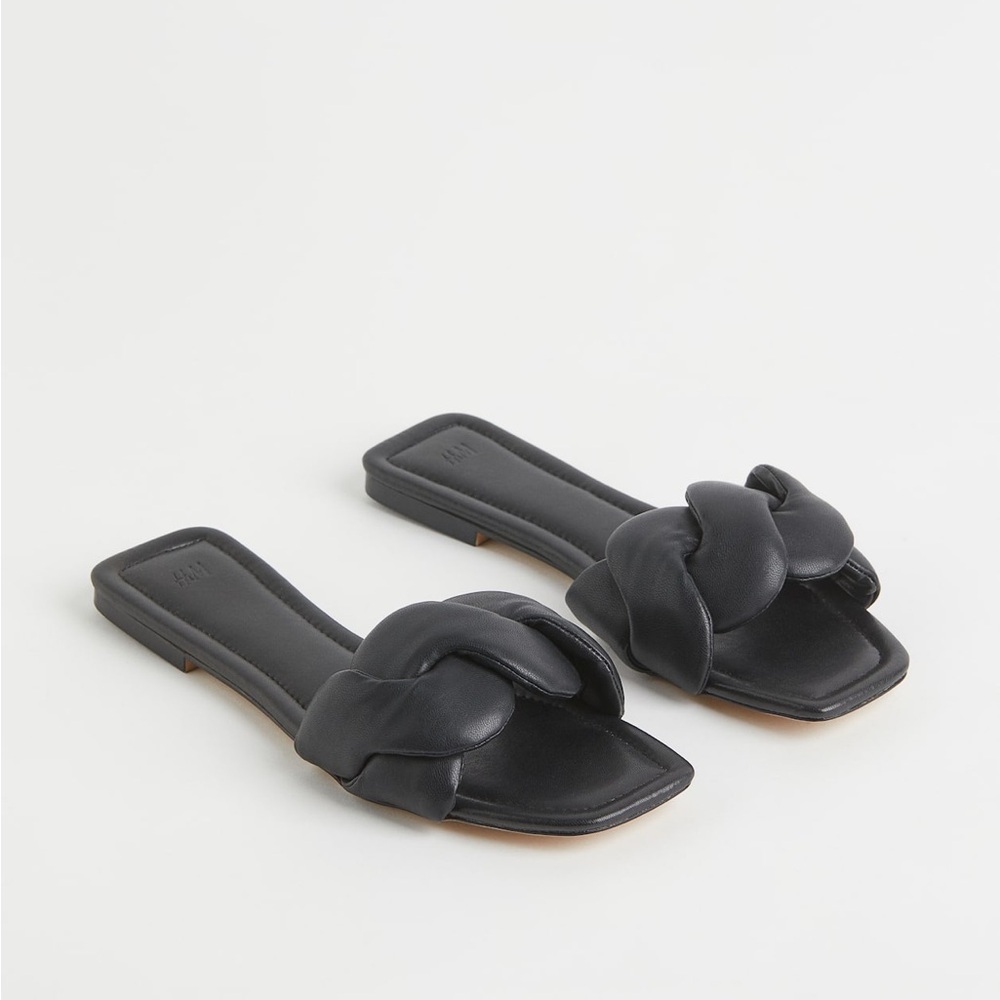 H&M Black Slides